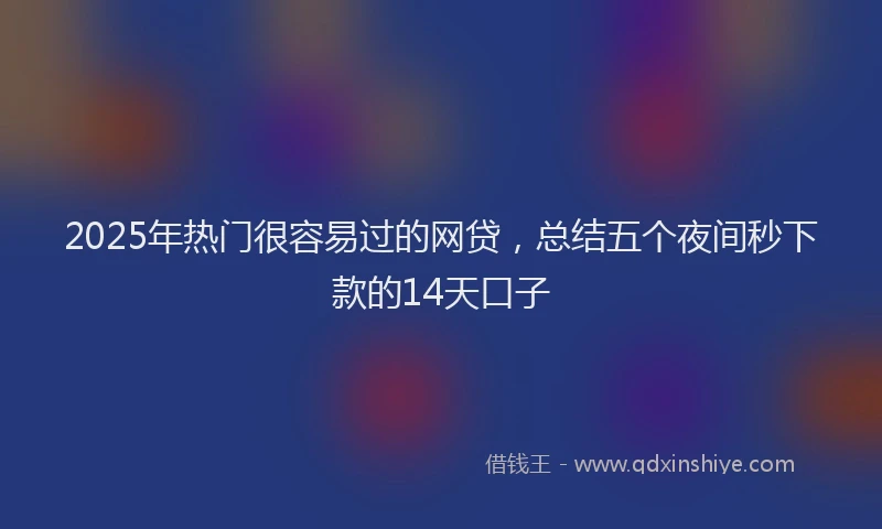 2025年热门很容易过的网贷，总结五个夜间秒下款的14天口子