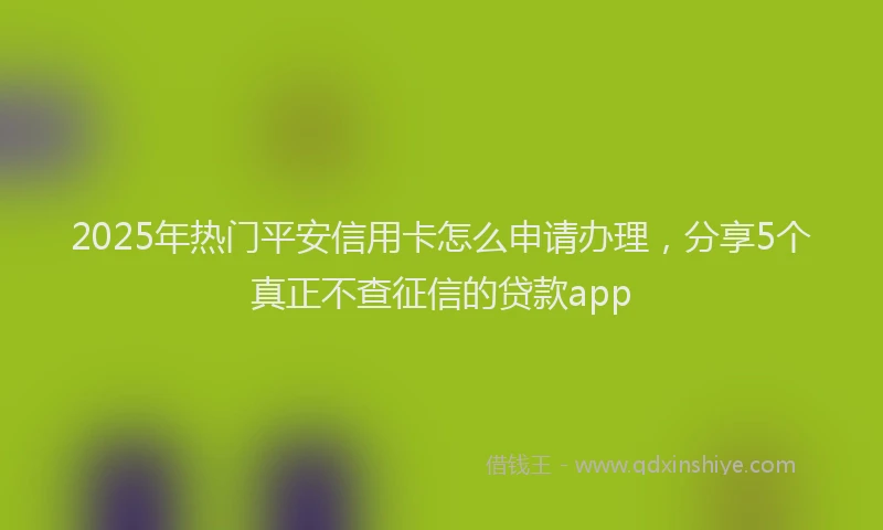 2025年热门平安信用卡怎么申请办理,分享5个真正不查征信的贷款app