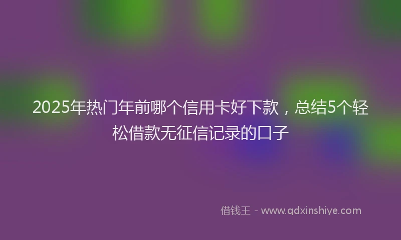 2025年热门年前哪个信用卡好下款，总结5个轻松借款无征信记录的口子