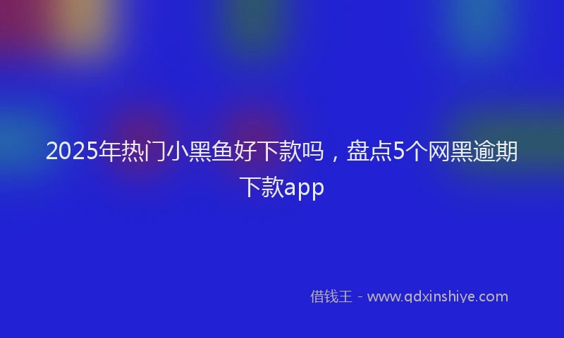 2025年热门小黑鱼好下款吗，盘点5个网黑逾期下款app