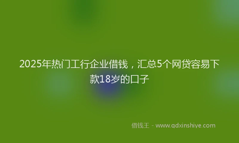2025年热门工行企业借钱，汇总5个网贷容易下款18岁的口子