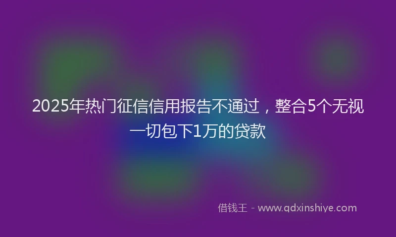 2025年热门征信信用报告不通过，整合5个无视一切包下1万的贷款