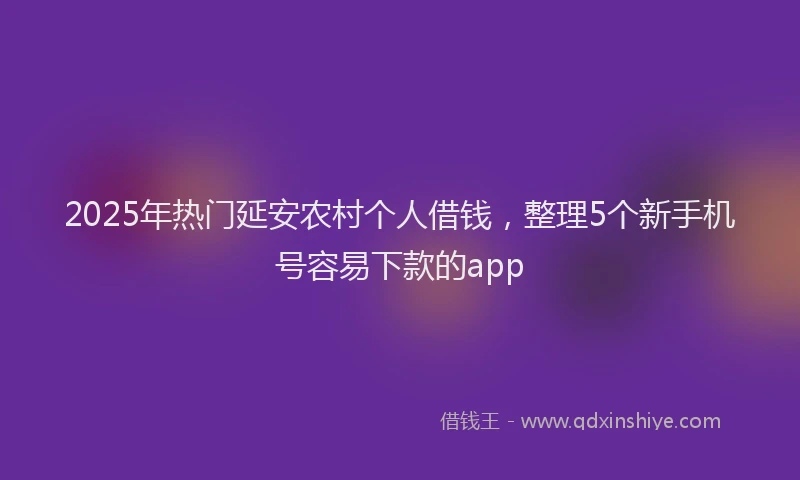 2025年热门延安农村个人借钱，整理5个新手机号容易下款的app