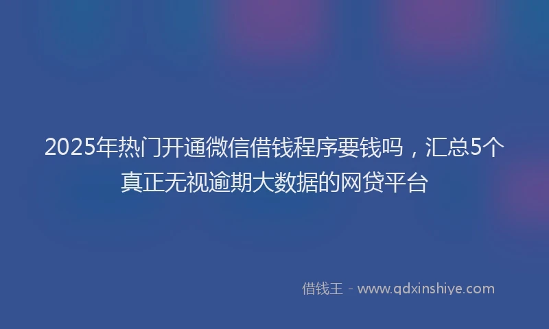 2025年热门开通微信借钱程序要钱吗，汇总5个真正无视逾期大数据的网贷平台