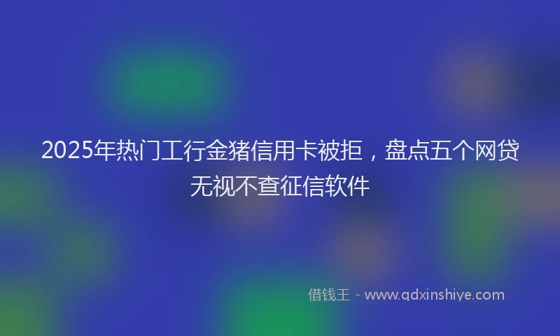 2025年热门工行金猪信用卡被拒，盘点五个网贷无视不查征信软件