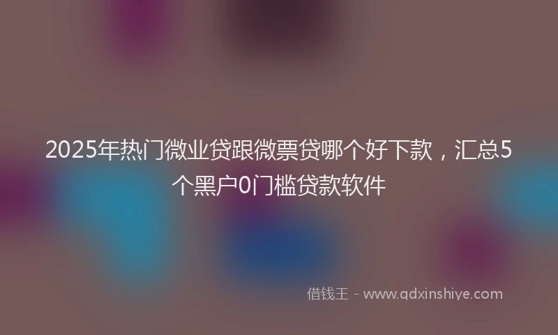 2025年热门微业贷跟微票贷哪个好下款，汇总5个黑户0门槛贷款软件