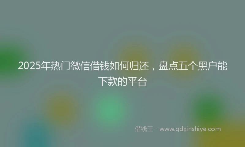 2025年热门微信借钱如何归还,盘点五个黑户能下款的平台