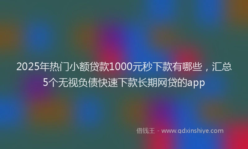2025年热门小额贷款1000元秒下款有哪些，汇总5个无视负债快速下款长期网贷的app