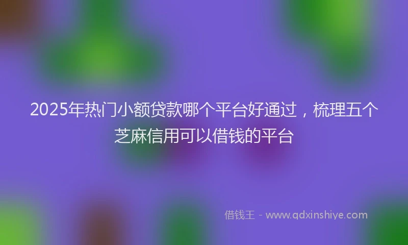 2025年热门小额贷款哪个平台好通过，梳理五个芝麻信用可以借钱的平台