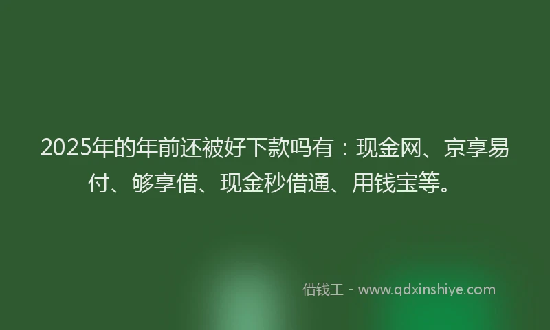 2025年的年前还被好下款吗有：现金网、京享易付、够享借、现金秒借通、用钱宝等。