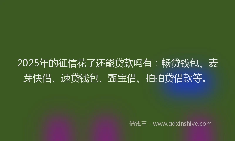 2025年的征信花了还能贷款吗有：畅贷钱包、麦芽快借、速贷钱包、甄宝借、拍拍贷借款等。
