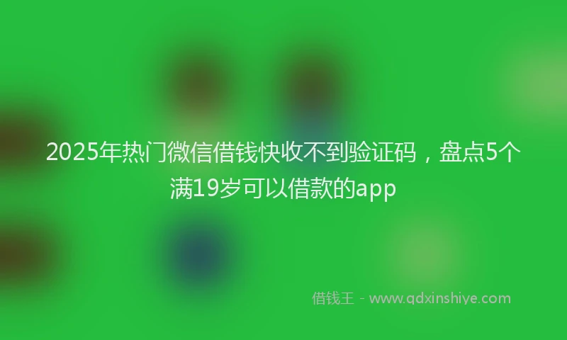 2025年热门微信借钱快收不到验证码，盘点5个满19岁可以借款的app