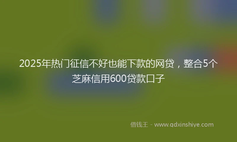 2025年热门征信不好也能下款的网贷，整合5个芝麻信用600贷款口子