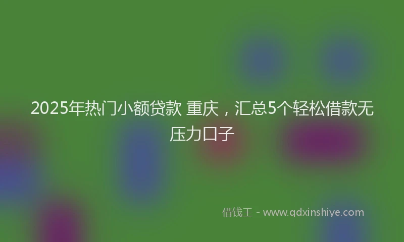2025年热门小额贷款 重庆，汇总5个轻松借款无压力口子