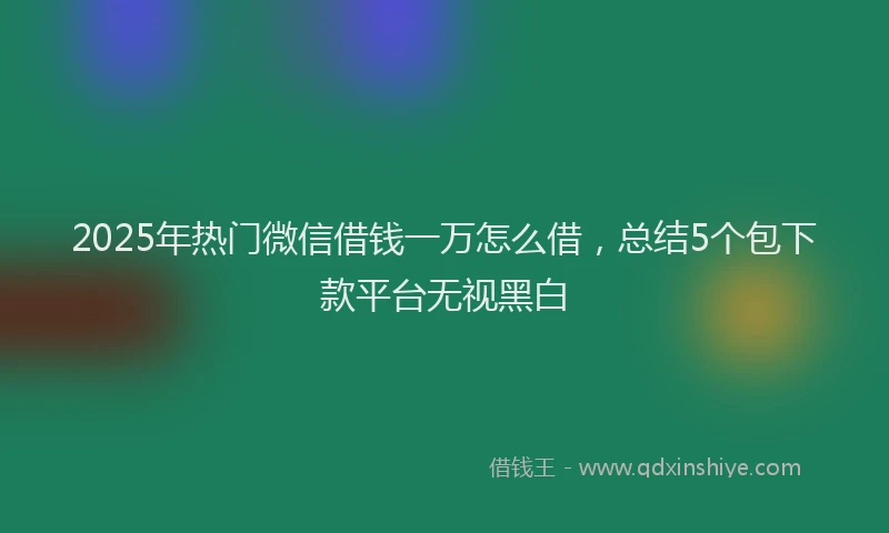 2025年热门微信借钱一万怎么借，总结5个包下款平台无视黑白