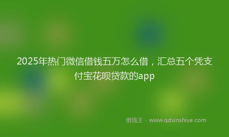 2025年热门微信借钱五万怎么借，汇总五个凭支付宝花呗贷款的app