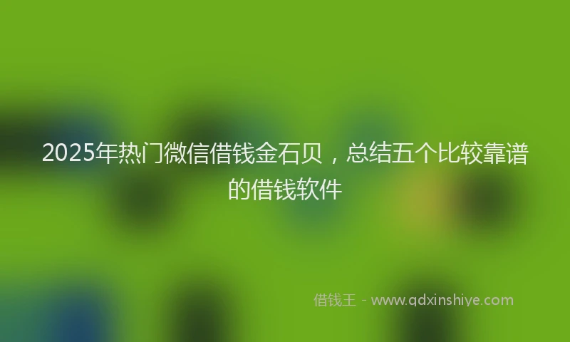 2025年热门微信借钱金石贝，总结五个比较靠谱的借钱软件