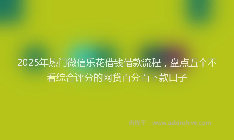 2025年热门微信乐花借钱借款流程，盘点五个不看综合评分的网贷百分百下款口子