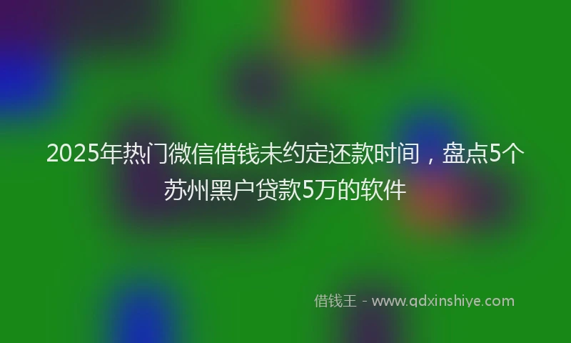 2025年热门微信借钱未约定还款时间，盘点5个苏州黑户贷款5万的软件