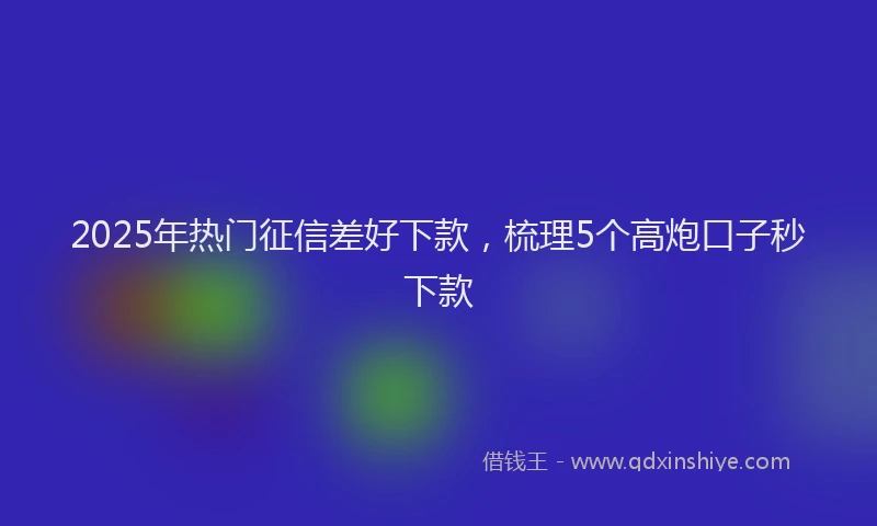 2025年热门征信差好下款，梳理5个高炮口子秒下款