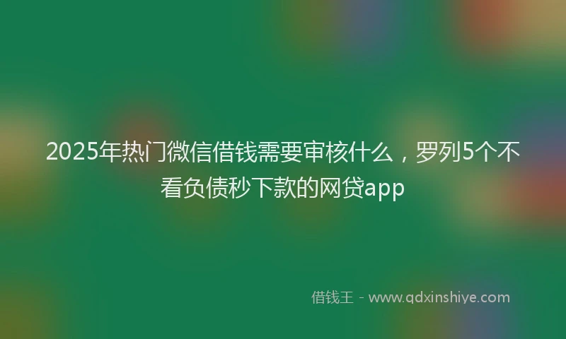 2025年热门微信借钱需要审核什么，罗列5个不看负债秒下款的网贷app