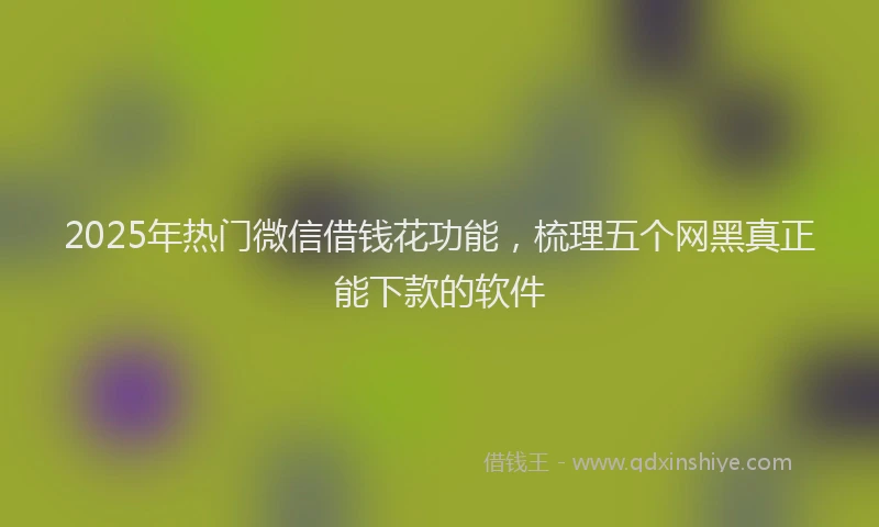 2025年热门微信借钱花功能，梳理五个网黑真正能下款的软件