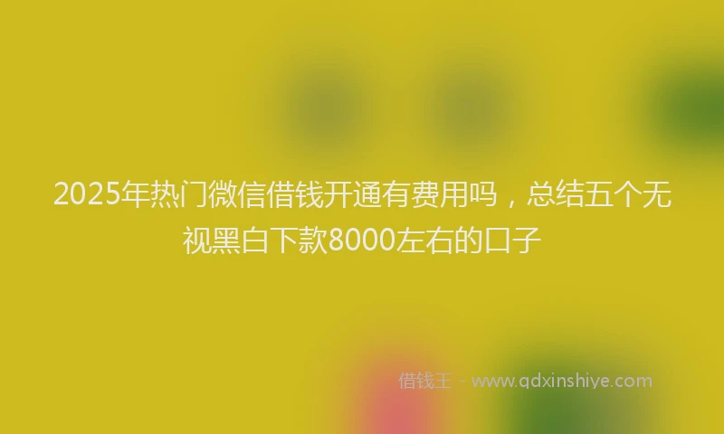 2025年热门微信借钱开通有费用吗，总结五个无视黑白下款8000左右的口子
