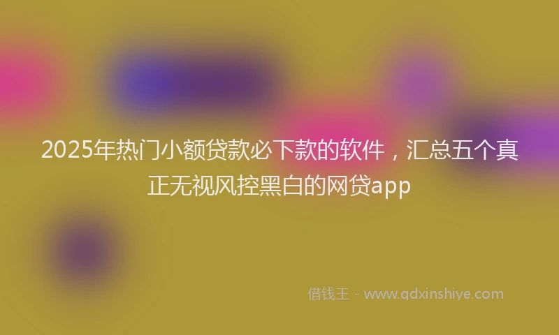 2025年热门小额贷款必下款的软件，汇总五个真正无视风控黑白的网贷app