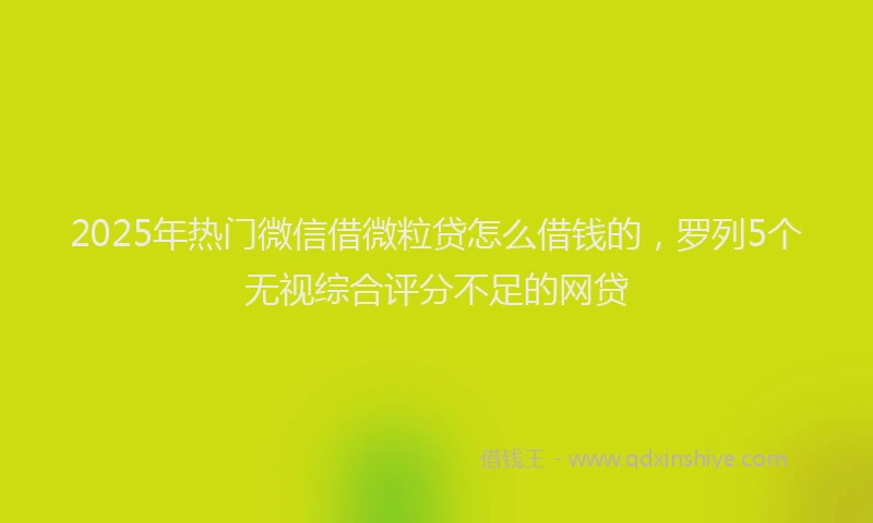 2025年热门微信借微粒贷怎么借钱的，罗列5个无视综合评分不足的网贷