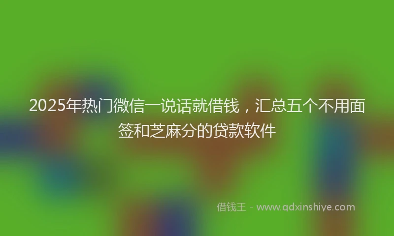 2025年热门微信一说话就借钱，汇总五个不用面签和芝麻分的贷款软件