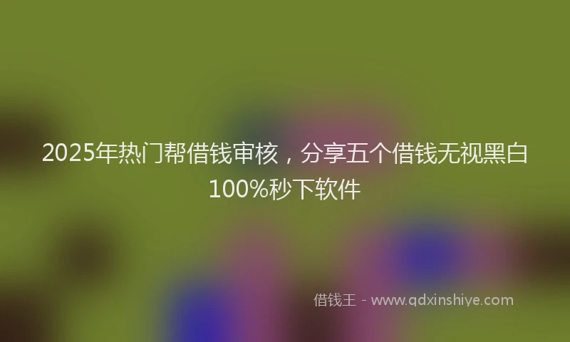 2025年热门帮借钱审核，分享五个借钱无视黑白100%秒下软件
