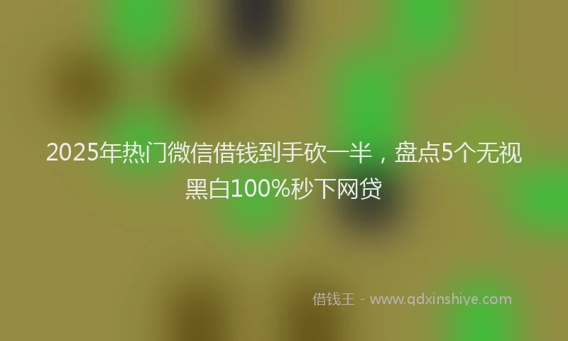 2025年热门微信借钱到手砍一半，盘点5个无视黑白100%秒下网贷