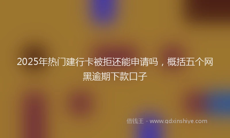 2025年热门建行卡被拒还能申请吗，概括五个网黑逾期下款口子