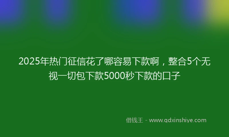 2025年热门征信花了哪容易下款啊，整合5个无视一切包下款5000秒下款的口子