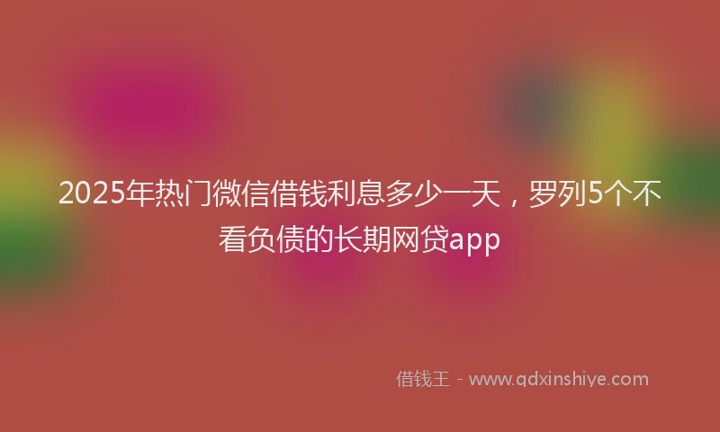 2025年热门微信借钱利息多少一天，罗列5个不看负债的长期网贷app