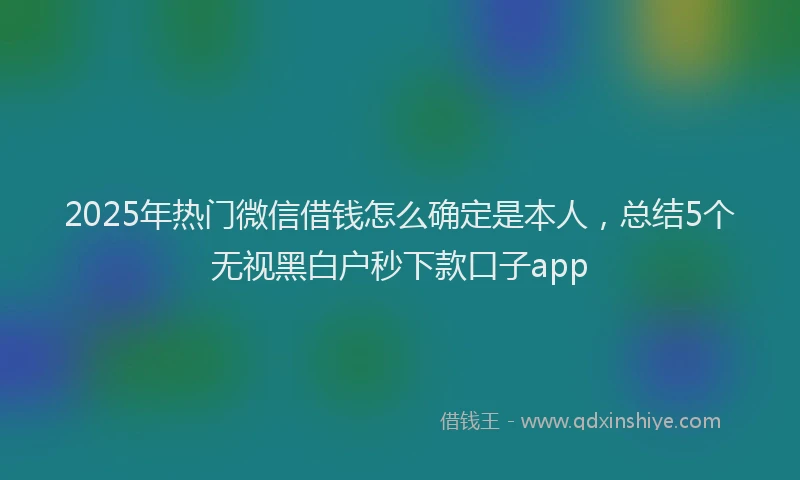 2025年热门微信借钱怎么确定是本人，总结5个无视黑白户秒下款口子app