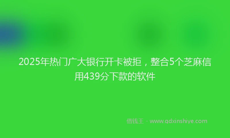 2025年热门广大银行开卡被拒，整合5个芝麻信用439分下款的软件