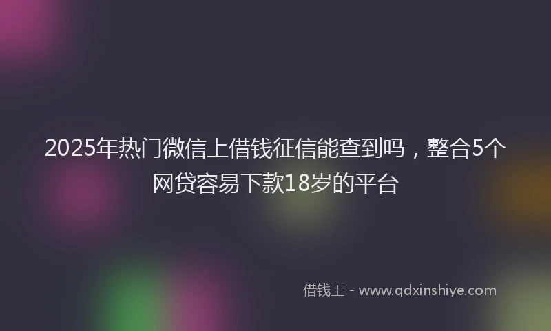 2025年热门微信上借钱征信能查到吗，整合5个网贷容易下款18岁的平台