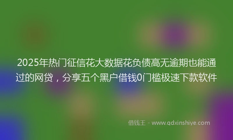 2025年热门征信花大数据花负债高无逾期也能通过的网贷，分享五个黑户借钱0门槛极速下款软件