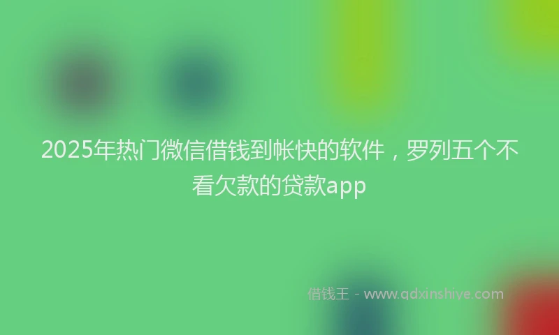 2025年热门微信借钱到帐快的软件,罗列五个不看欠款的贷款app
