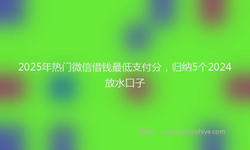 2025年热门微信借钱最低支付分，归纳5个2024放水口子