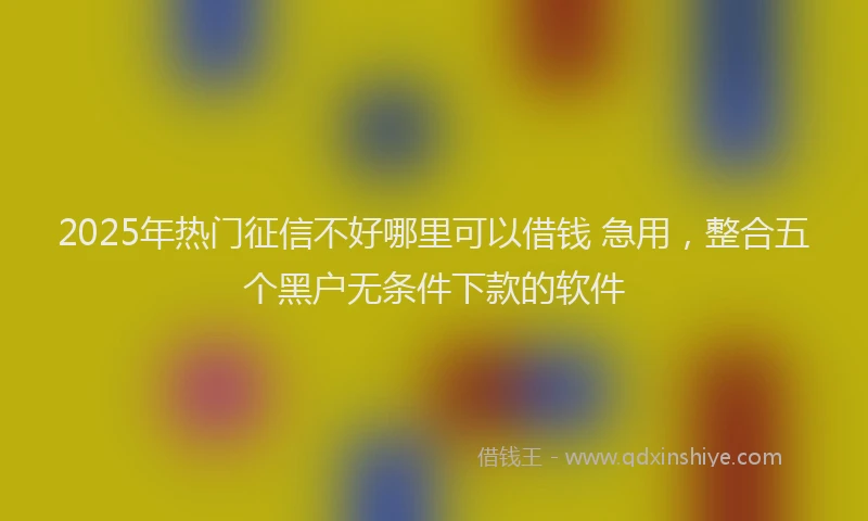 2025年热门征信不好哪里可以借钱 急用,整合五个黑户无条件下款的软件