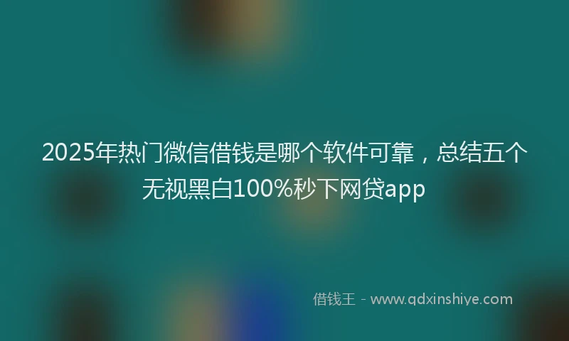 2025年热门微信借钱是哪个软件可靠，总结五个无视黑白100%秒下网贷app