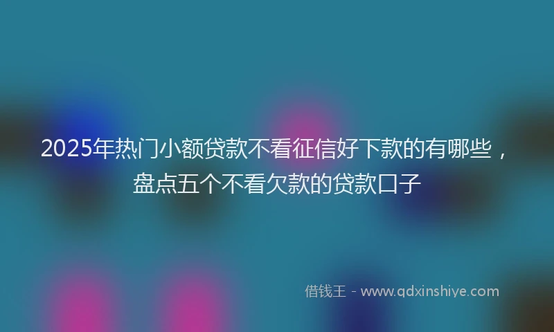 2025年热门小额贷款不看征信好下款的有哪些,盘点五个不看欠款的贷款口子