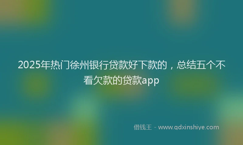 2025年热门徐州银行贷款好下款的，总结五个不看欠款的贷款app