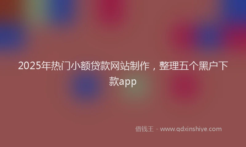 2025年热门小额贷款网站制作，整理五个黑户下款app