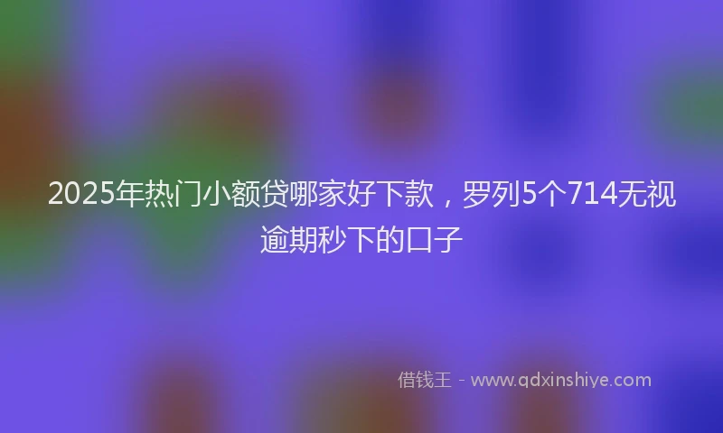 2025年热门小额贷哪家好下款，罗列5个714无视逾期秒下的口子