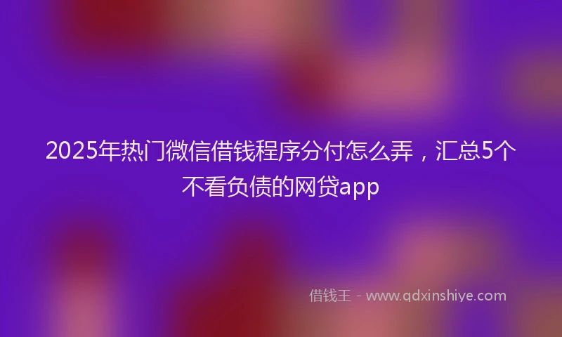 2025年热门微信借钱程序分付怎么弄，汇总5个不看负债的网贷app
