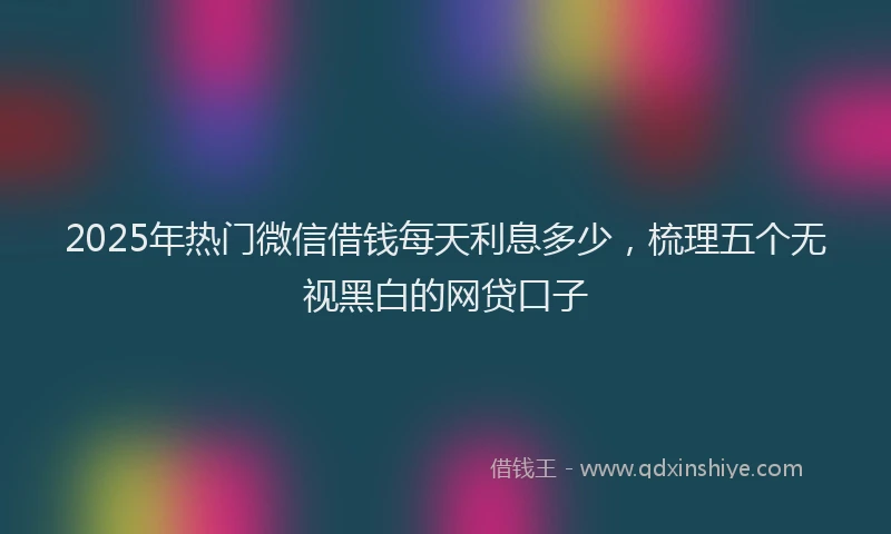2025年热门微信借钱每天利息多少，梳理五个无视黑白的网贷口子