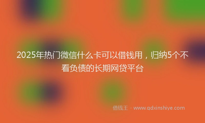 2025年热门微信什么卡可以借钱用，归纳5个不看负债的长期网贷平台